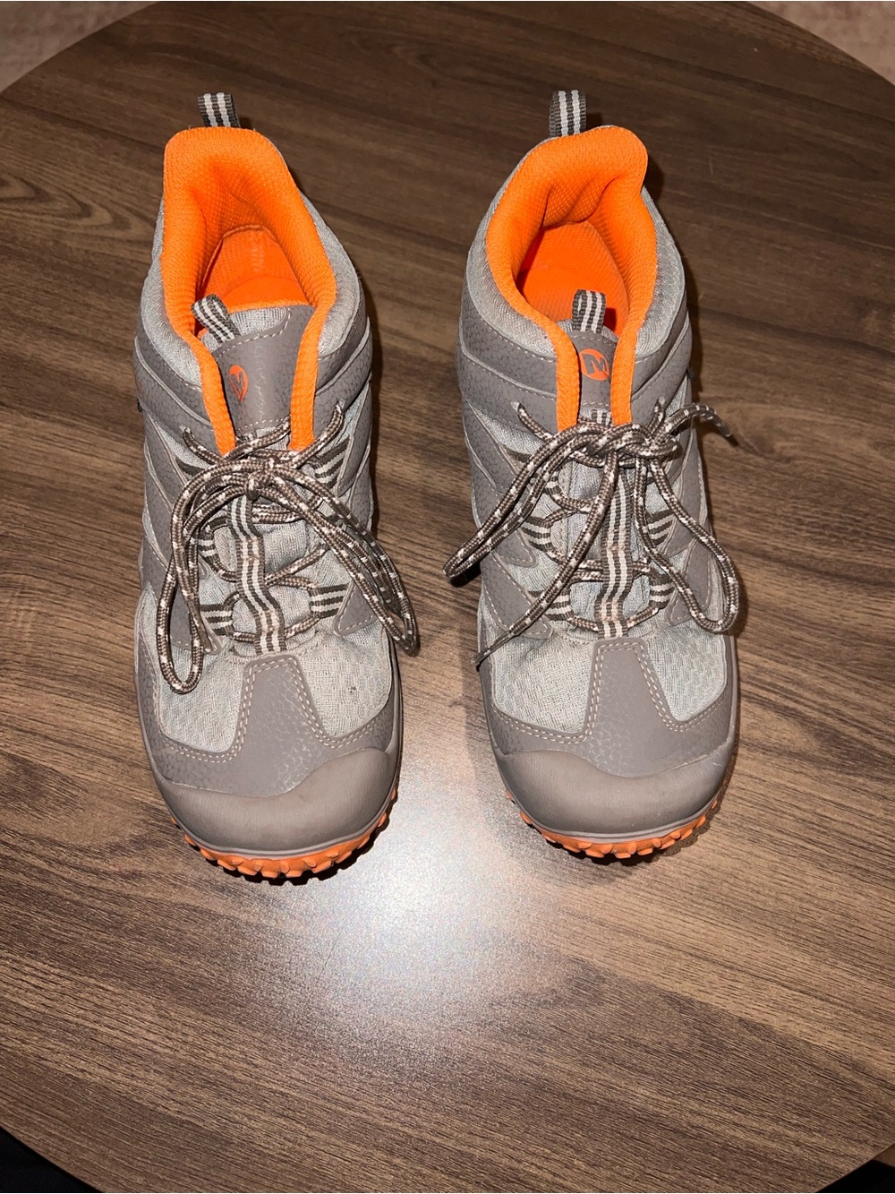 Merrell Chameleon 7 Access Waterproof Hiking Boots Grey Orange Youth 4M / Wm 6.